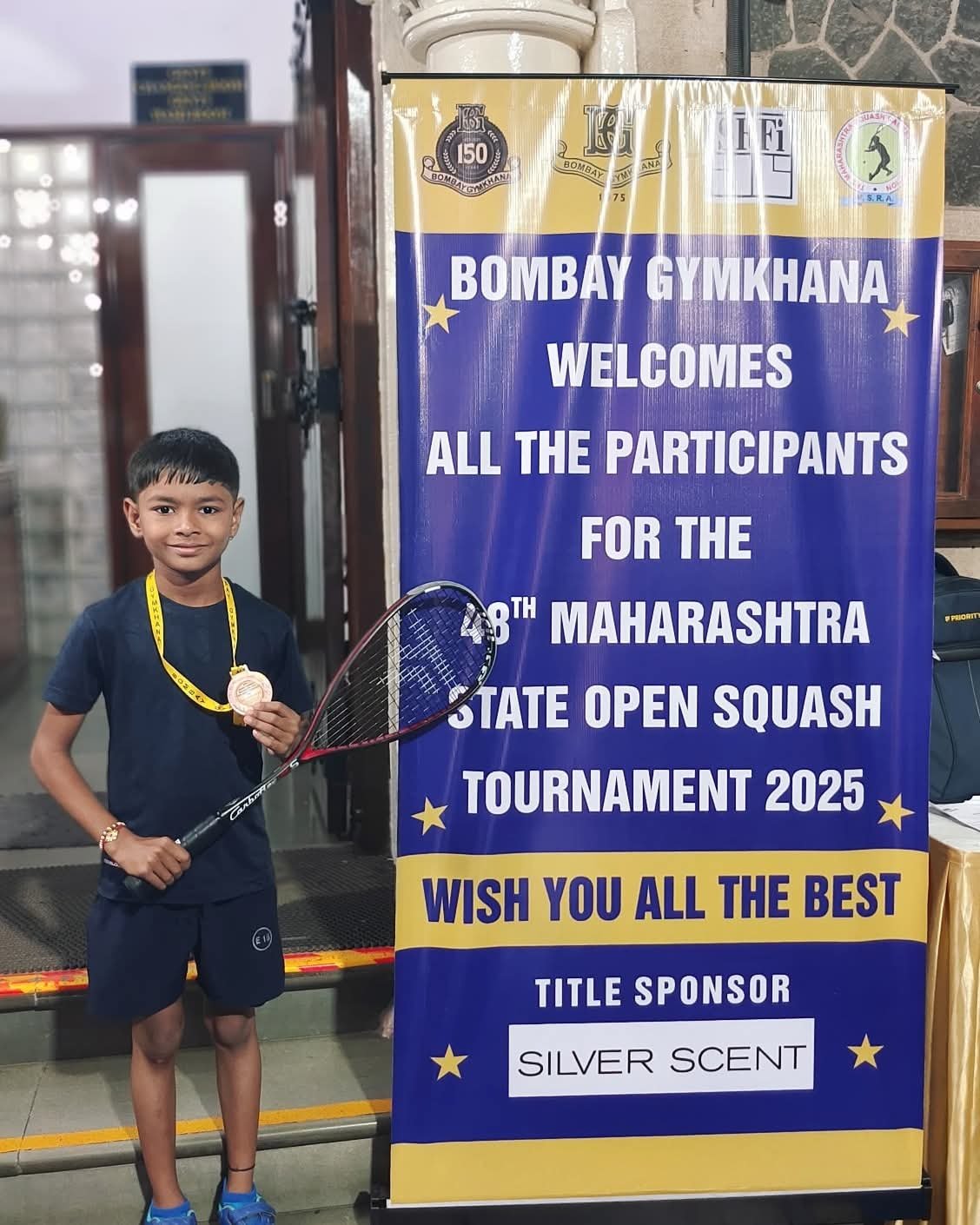 महाराष्ट्र ओपन स्क्वॉश टुर्नामेंट स्पर्धेमध्ये धाराशिवचा सत्यजितराजे महाराष्ट्रात 4 था